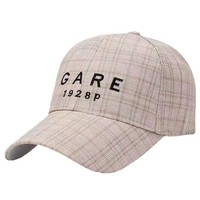 Nouvelle casquette de baseball ajustable en PVC à 6 panneaux pour femme, style coréen, à carreaux brodés, en fibre de polyester, polyvalente, protection solaire, collection Printemps-Été