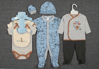 Conjuntos de ropa cómoda para bebé, 8 Uds., ropa para bebé, pantalones, mameluco, Trajes, conjuntos de ropa para bebé recién nacido con sombreros, Baberos