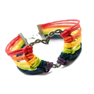 สร้อยข้อมือถักสีรุ้งสายรัดข้อมือผู้หญิงผู้ชายรักปาร์ตี้ของขวัญเครื่องประดับแฟชั่น - Product Image 5