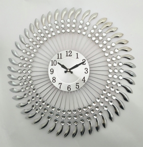 Rose Gold Art Peacock Modern Quartz Large Size Metal Wall <b>Clock</b> - Product Image 5