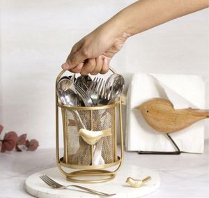 ขายร้อน Handmade โลหะทองช้อนส้อมผู้ถือช้อนส้อมผู้ถือห้องครัวตกแต่งบ้าน - Product Image 5