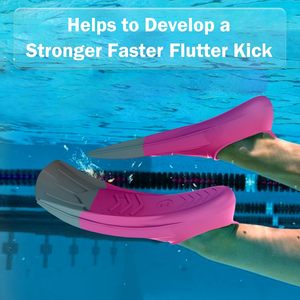 <span class=keywords><strong>Aletas</strong></span> de entrenamiento de natación de silicona para niños, adolescentes y adultos, <span class=keywords><strong>aletas</strong></span> de hoja corta para nadar en el regazo con bolsa de malla - Product Image 4