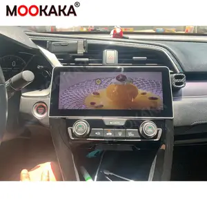 Android 10 kit multimídia automotivo, 4 + 64gb, para honda civic 2016 + rádio, multimídia, navegação gps, estéreo, e tela lcd, medidor digital