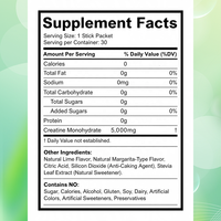 OEM Créatine Monohydrate en Sachet Goût Margarita Sans Alcool 30 Doses Soutien Quotidien à l'Entraînement Complément Alimentaire Marque Privée