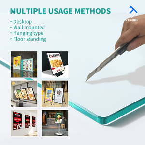 Siêu mỏng hộp đèn hình chữ nhật LED-nhấn mạnh kính cường lực khung nhôm <span class=keywords><strong>menu</strong></span> A4 ngoài trời sử dụng treo thời tiết - Product Image 5