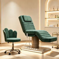 Holzmaserung Fußsteuerung LED-Basis 3-Motoren-Massage-Schönheitsliege Schönheitssalon 3-Motoren-Massageliegen Salonmöbel