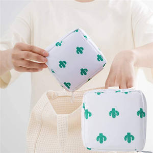 Nylon Waterdicht Cartoon Patroon Mode Rits Sluiting Draagbare Periode Tassen Tampon Zakje Maandverband Opbergtas - Product Image 3