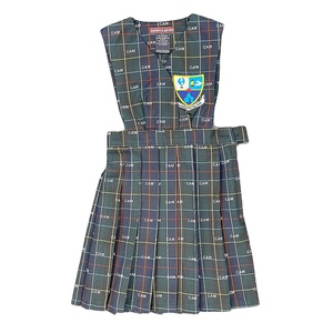 Uniforme escolar de alta calidad para niñas con cuello en V, vestido a cuadros, blusa <span class=keywords><strong>Peter</strong></span> Pan - Product Image 3