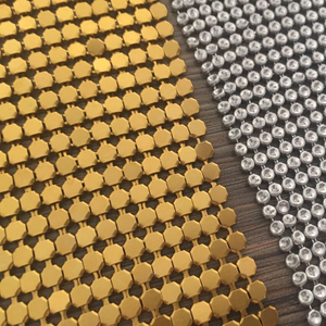 Trung Quốc Vàng & bạc màu 3 mét kim loại <span class=keywords><strong>sequin</strong></span> Flake vải vải kim loại lưới rèm - Product Image 2