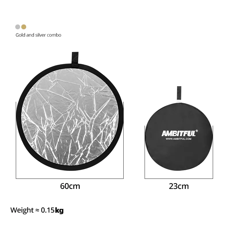 Складной отражатель для фотостудии 2 в 1 60 см