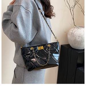 Offre Spéciale chaîne délicate noir explosif mode femmes sac lumière luxe Niche diamant treillis de dames épaule sac à bandoulière - Product Image 2