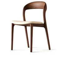 Chaise de salle à manger en bois massif à dossier incurvé de style nordique, chaise d'appoint en bois minimaliste
