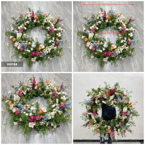 Hot selling Colorful <b>Artificial</b> <b>Flower</b> Wreath Elegant Wedding Decoration <b>Flower</b> Wreath New Arrival - Product Image 3
