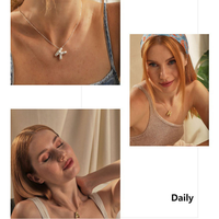 Collier pendentif lettre initiale alphabet en acier inoxydable plaqué or 18 carats, style ballon épais, 26 lettres, pour femmes et jeunes filles - Vente chaude