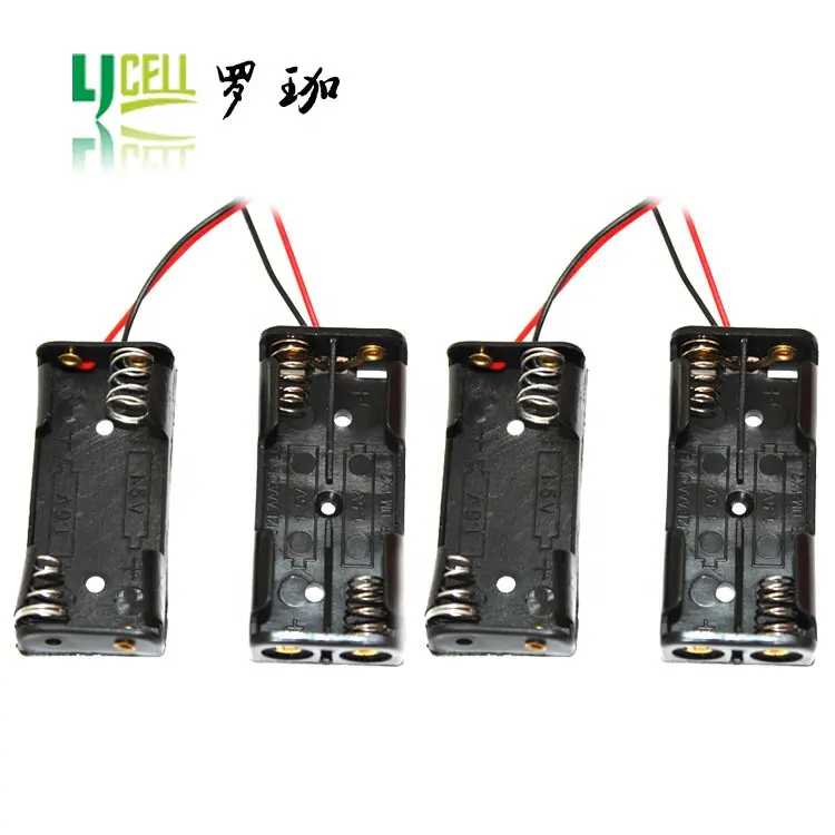 2AAA Battery Holder with wire leads, 2*aaa plastic battery holder , 2xaaa holder for 2pcs AAA battery 3V