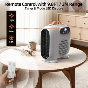 เครื่องทำความร้อนไฟฟ้าขนาดเล็กแบบพกพา ติดตั้งบนพื้น 750W 220V พร้อมรีโมทคอนโทรล หน้าจอ LED ดิจิตอล ปรับความเร็วได้ 3 ระดับ ป้องกันความร้อนเกิน - Product Image 2