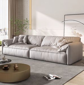 现代多彩真皮沙发套装定制真皮海绵填充家居家具客厅中国制造 - Product Image 1