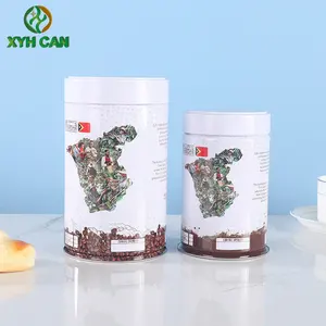 250g 400g tùy chỉnh in logo tùy chỉnh vít nắp trên + dễ dàng kéo nắp trà có thể kim loại cà phê có thể