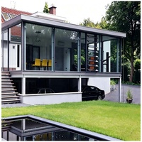 Verrière en aluminium de conception moderne, imperméable et isolée, pour jardin d'hiver, idéale pour l'extérieur commercial