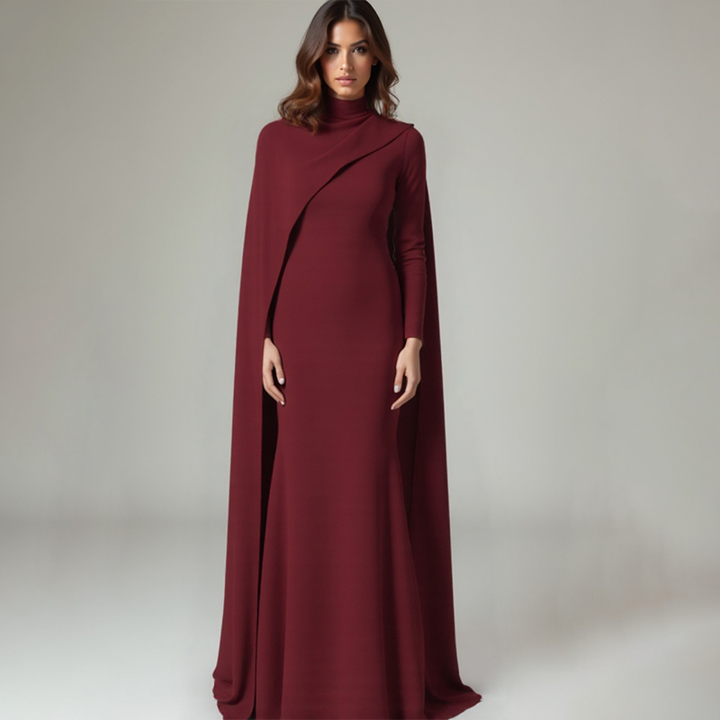 green emerald velvet dress Modest Navy Blue A-line Satin Prom Dress,Muslim Dress Y6983 –  Simplepromdress main image 1