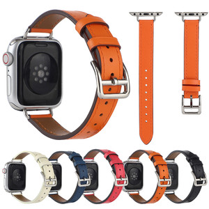 Correa de cuero Swift delgada para mujer, pulsera, correa de lujo para Apple Watch Ultra 8 49mm iWatch 8 7 3 SE 38/40/41/44/45mm - Product Image 1