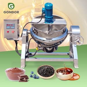 Marmite de cuisson industrielle automatique à vapeur et eau chaude, inclinable et fixe, alimentée par table, pour confiseries - Product Image 1