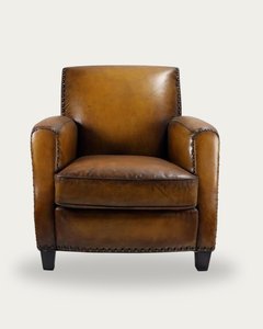 Fauteuil en cuir de qualité supérieure avec assise rembourrée confortable, structure robuste, design élégant, parfait pour le salon ou le bureau - Product Image 4