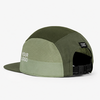 Gorra de Campamento con Logotipo Personalizado, 5 Paneles, Parte Superior de Malla Transpirable, sin Estructura, Gorra de Visera Plana para Pesca, Correr, Deportes