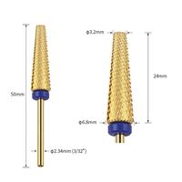 Fraise à ongles en carbure de tungstène, revêtement doré, taille standard, vente en gros, personnalisable