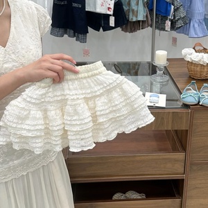 Vêtements d'été pour filles, ensemble de mode deux pièces, t-shirt à col polo, jupe à volants superposés, tenue décontractée - Product Image 3