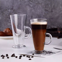 Tasse à café en verre à plusieurs étages avec poignée, tasse à jus et à thé au lait en verre