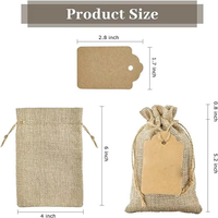 Petite pochette réutilisable en lin Sac en jute Sac cadeau écologique en jute avec cordon de serrage avec logo imprimé personnalisé