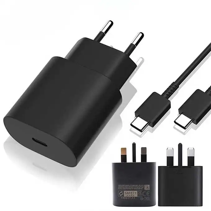 삼성 S21 S22 Note10 용 25W USB C 전원 어댑터 유형 C 여행용 벽면 충전기 초고속 충전기