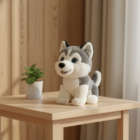 Peluche Husky réaliste en coton doux de qualité supérieure, rembourrée en coton PP, faible MOQ, vente en gros, personnalisable pour anniversaire, ODM, OEM