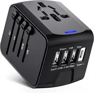 Internat ional Universal Travel Adapter, Ladegerät für Telefon us au eu uk Stecker mit Typ C USB, Electric travel Easy Adapter 5V