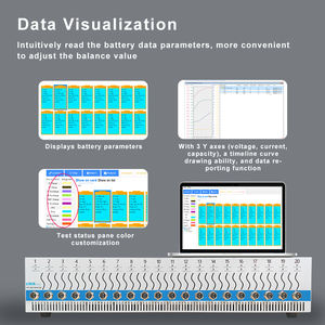 Testeur de capacité de cellule au lithium Heltec 20 canaux 5V avec prise en charge du courant de charge et de décharge de 10A, testeur de batterie PC - Product Image 2