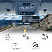 Grand angle 9-36v IPS écran tactile full hd double lentille voiture boîte noire dvr voiture rétroviseur
