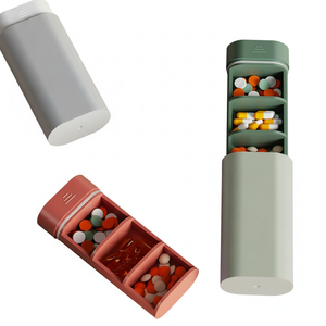Organisateur de médicaments hebdomadaire 7 jours en ABS avec tiroir coulissant, 3 compartiments, distributeur de comprimés CG-PM038 pour l'extérieur - Product Image 1