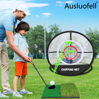 Tapis de paille de club de coupe télescopique d'entraînement au golf Filet de frappe pliant avec jeu d'herbe pour l'entraînement au golf