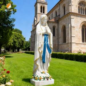 Mily cuộc sống Kích thước đá cẩm thạch Virgin Mary bức tượng điêu khắc Tay Chạm Khắc cho ngoài trời Công Giáo nhà thờ tôn giáo trang trí sân vườn - Product Image 3