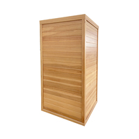 Sauna infrarouge lointain d'intérieur à spectre complet, cabine de sauna sèche en cèdre rouge et cèdre d'Hemlock, design moderne pour appartement, 220V, 1 personne
