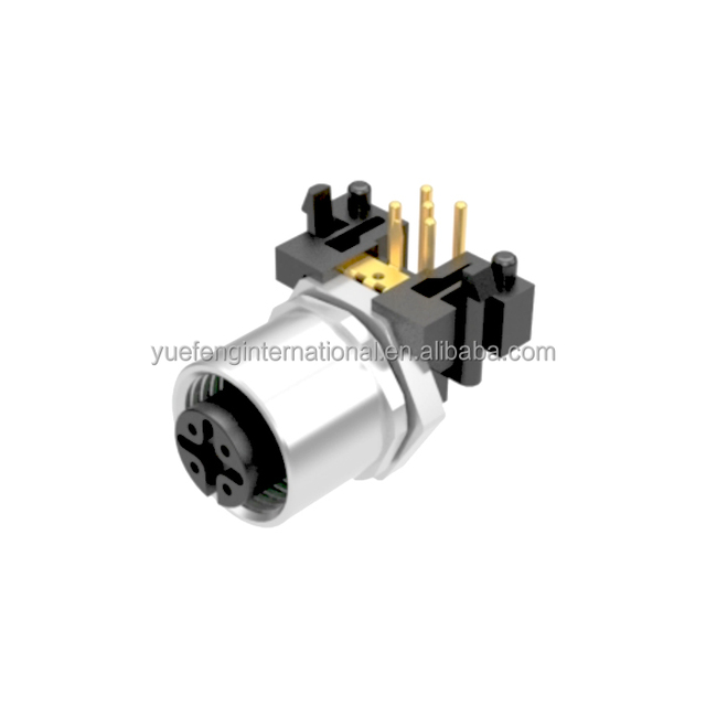 CE RoHS High-quality Factory Wholesale Connector Gold Plated Connector 5 pin M12 A-code Socket PCB Mount IP67 For PCB