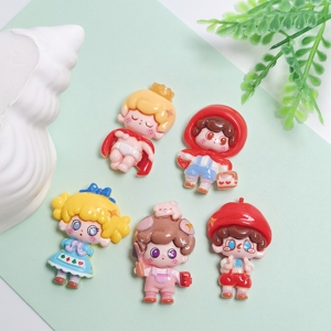 100 Piezas de Lindas Mini Muñecas de Resina, Accesorios 3D ODM, Suministros de Decoración, Dijes de Resina de Princesa de Dibujos Animados Kawaii para Manualidades - Product Image 3