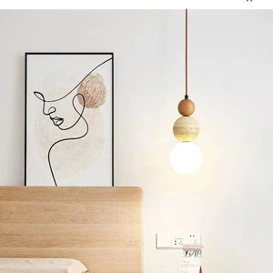 Colgante de candelabro LED moderno, piedra de diseño Bauhaus Medieval para dormitorio, mesita de noche, restaurante, Bar, iluminación, piedra caliza media - Product Image 3