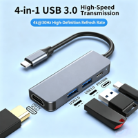 USB C Hub Multi-function Type-C Docking Station USB3.0 HDTV 4K PD 100W Charging for Phones Tablet Laptop