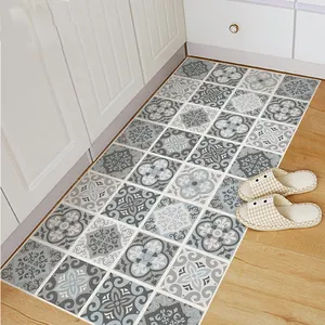 Hot Sale Waterproof Custom Printed Indoor Pvc Kitchen Rug Floor Mats vinyl kitchen mat