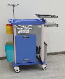 Mobiele ER-crashcart ziekenhuismeubilair met infuuspoot en zuurstoftankhouder, duurzaam metaal en wielen - Product Image 4