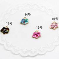 FMSCM-15 Charmes en émail coloré en forme de cœur et d'étoile pour la fabrication de bijoux, pendentifs en acier inoxydable avec slogan, vente en gros