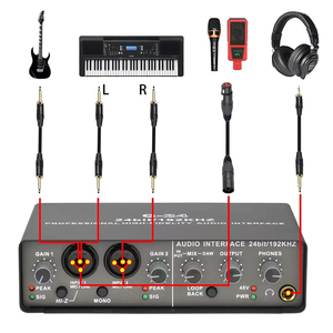 Kit de equipo de transmisión de música en casa para estudio profesional, micrófono de grabación de interfaz de Audio Usb, auriculares, canto - Product Image 4
