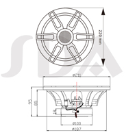 Haut-parleurs coaxiaux marins étanches de 8 pouces Écran TFT de H-068 x 2 + 3 pouces Lecteur radio BT MP5 H-329 + Câble de données USB + Antenne-SUIT